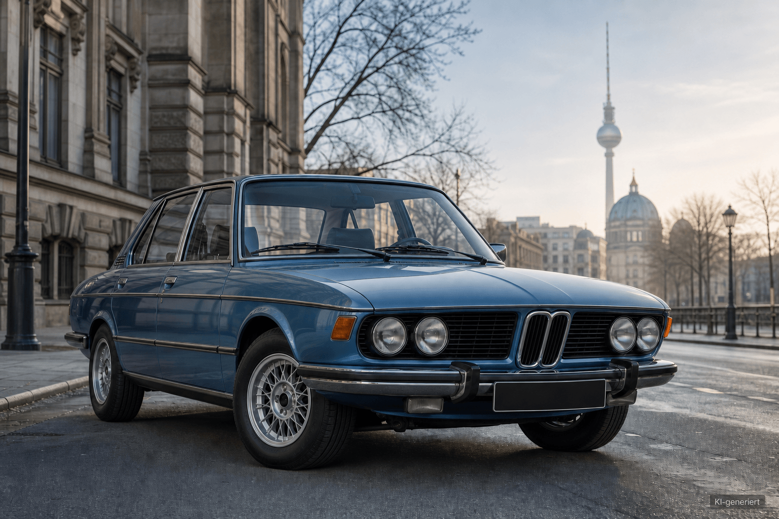 Gepflegter klassischer Oldtimer auf einer Berliner Straße